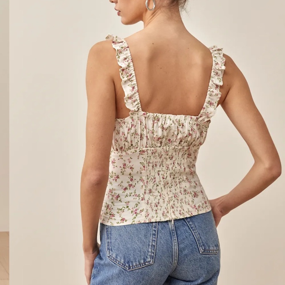 Floral Ruffle Strap Top - Picture 2 of 4